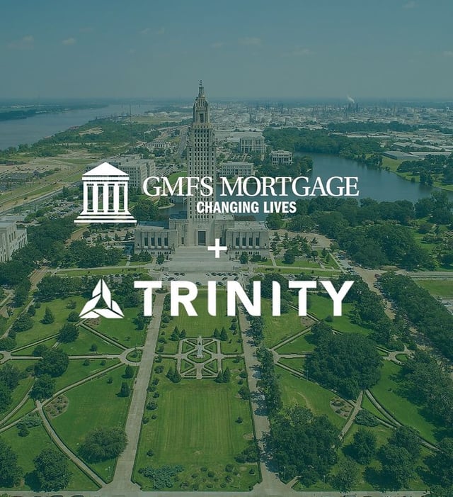 The GMFS logo and Trinity logo over a background aerial image of a large urban park.